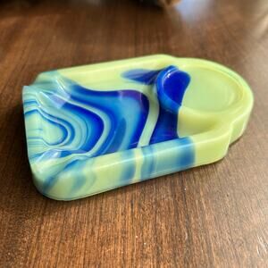 RARE Vidrio Products Uranium Slag Glass Ashtray Glows Cicero Illinois